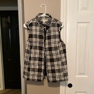 Black and White Plaid Vest